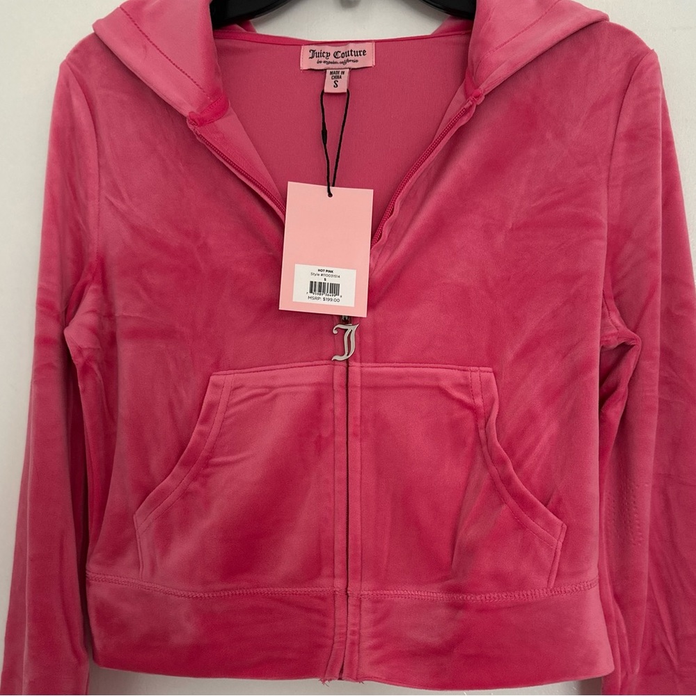 NWT! Juicy Couture Velour Hot Pink Track Suit sweatsuit women’s size SMALL
